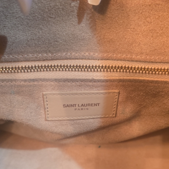 Saint Laurent Cream Satchel Leather Bag AUTHENTIC - Picture 6 of 13